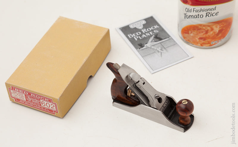 Miniature Half Size STANLEY No. 602 BEDROCK Plane MINT in Original Red Label Box -- 72754M