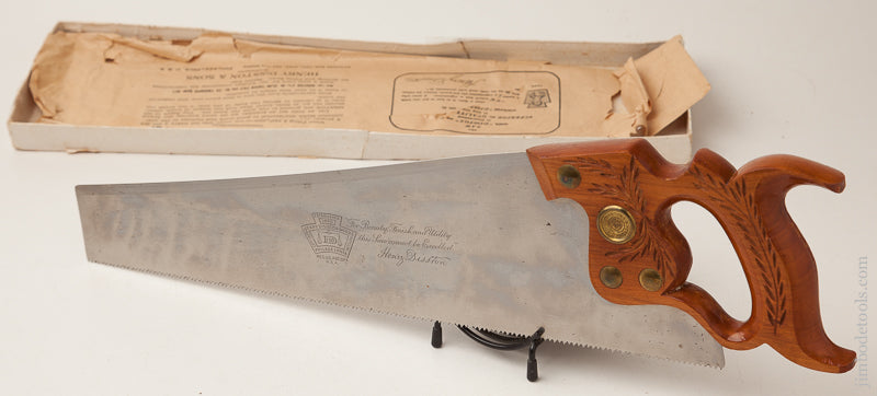 INCREDIBLE! Half Size Miniature DISSTON D100 Hand Saw Giveaway MINT in Wrapper! 19" Long - 72907U
