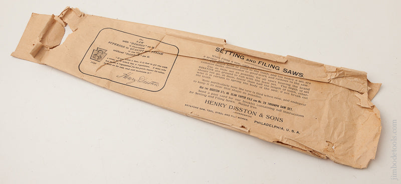 INCREDIBLE! Half Size Miniature DISSTON D100 Hand Saw Giveaway MINT in Wrapper! 19" Long - 72907U