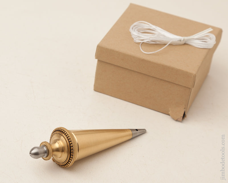 Beautiful 5 inch 10 ounce Modern Maker Brass and Steel Plumb Bob MINT - 72969U