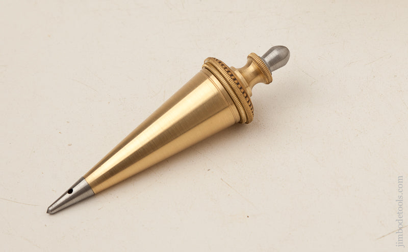 Beautiful 5 inch 10 ounce Modern Maker Brass and Steel Plumb Bob MINT - 72969U