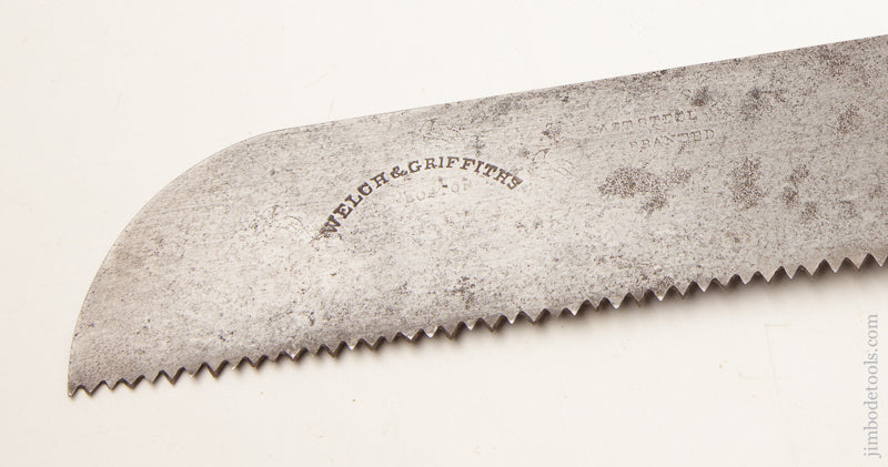 Unusual 7 point 12 inch Crosscut Saw by WELCH & GRIFFITHS - 73280