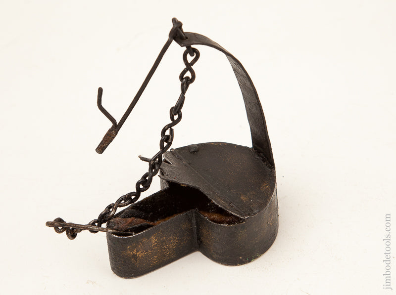 Awesome 18th Century Whale Oil Crusie Lamp or Betty Lamp for Whale Oil - 73637