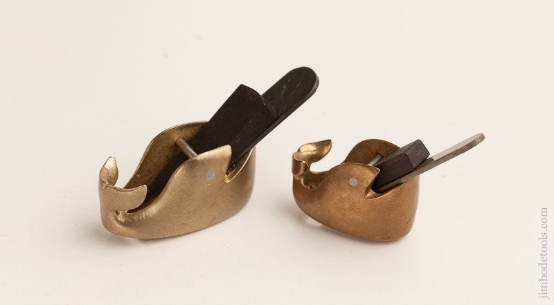Pair of OTNER BOTNER PAT PEND Brass Round Bottom Whale Planes - 74496