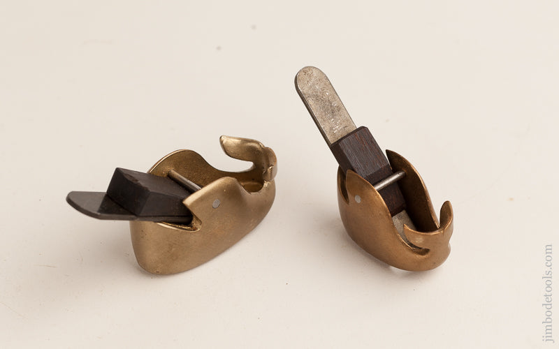 Pair of OTNER BOTNER PAT PEND Brass Round Bottom Whale Planes - 74496