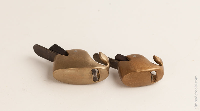 Pair of OTNER BOTNER PAT PEND Brass Round Bottom Whale Planes - 74496