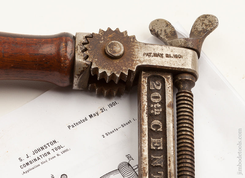 JOHNSTON May 21, 1901 Patent Combination Tool Brace Wrench by LOWENTRAUT - 74561R