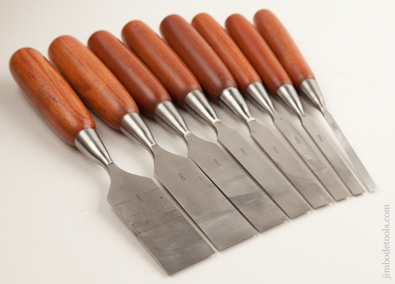 Beautiful Set of 8 WOODCRAFT WOOD RIVER Chisels in Original Roll MINT! - 75321