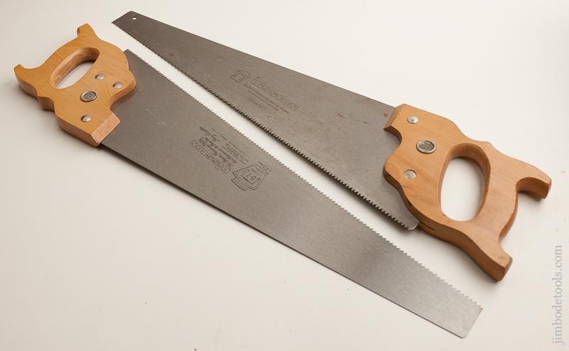 MINT Set of Rip and Crosscut 7 point DISSTON Hand Saws NEW OLD STOCK - 75527