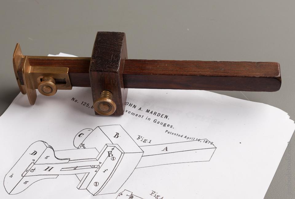 MARDEN Patent April 16, 1872 Telescoping Mortise Gauge - 76125