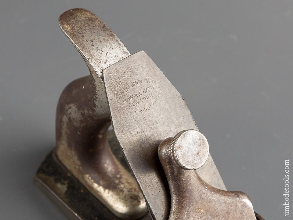 Awesome CHAPLIN Patent May 7, 1872 No. 5 (No. 4 Size) Smooth Plane with Iron Handles - 76152