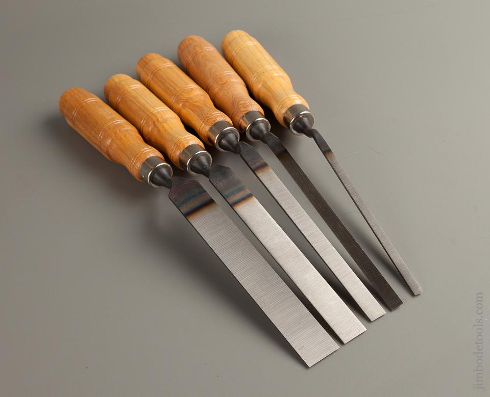 UNUSED Set of Five BUCK BROTHERS Crank Neck Chisels DEAD MINT in Original Box - 76280