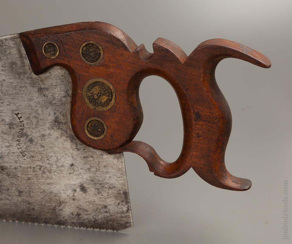 Fabulous! Quadruple Medallion TILLOTSON 4 point 26 inch Crosscut Hand Saw with Double Nib - 76413U