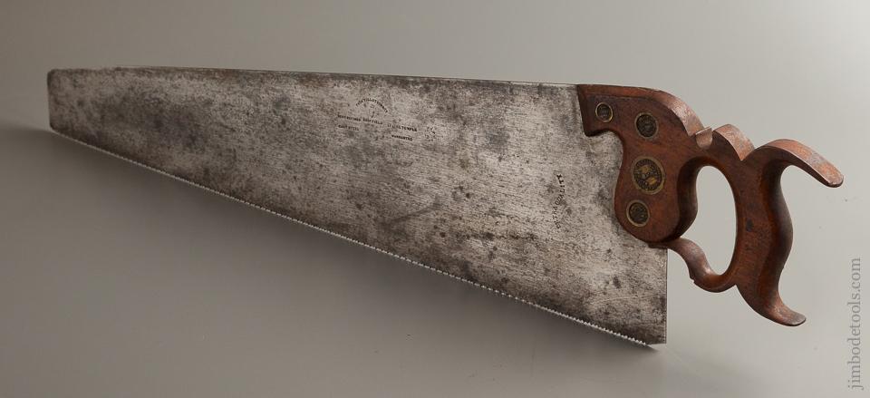 Fabulous! Quadruple Medallion TILLOTSON 4 point 26 inch Crosscut Hand Saw with Double Nib - 76413U