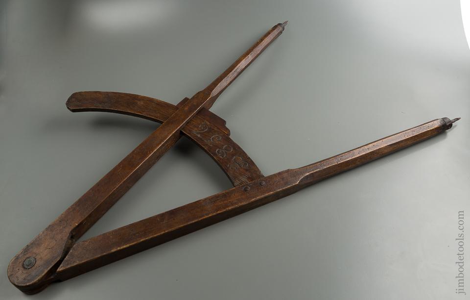 MASSIVE 33 inch Wooden Wing Dividers Dated 1837 CLEAN & FINE - 76632