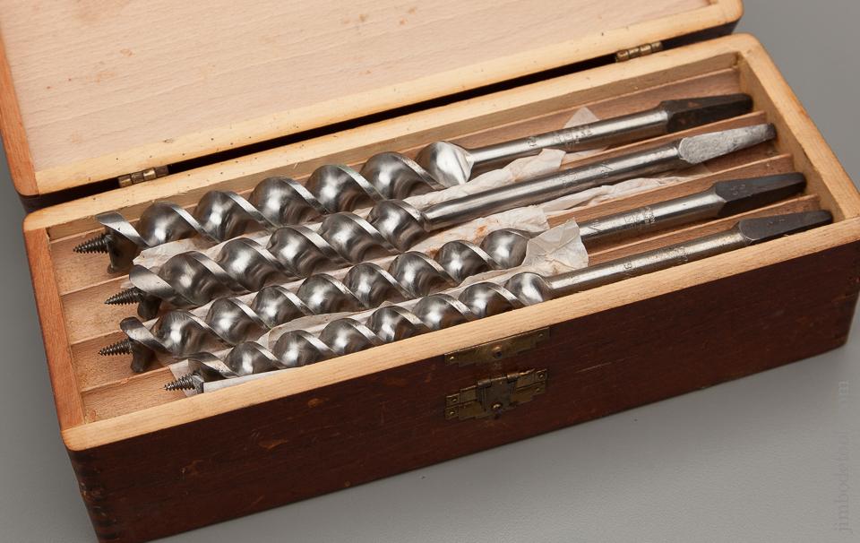 Complete Set of 13 RUSSELL JENNINGS Auger Bits in Original 3 Tiered Box NEAR NEW with Wrappers! - 76657