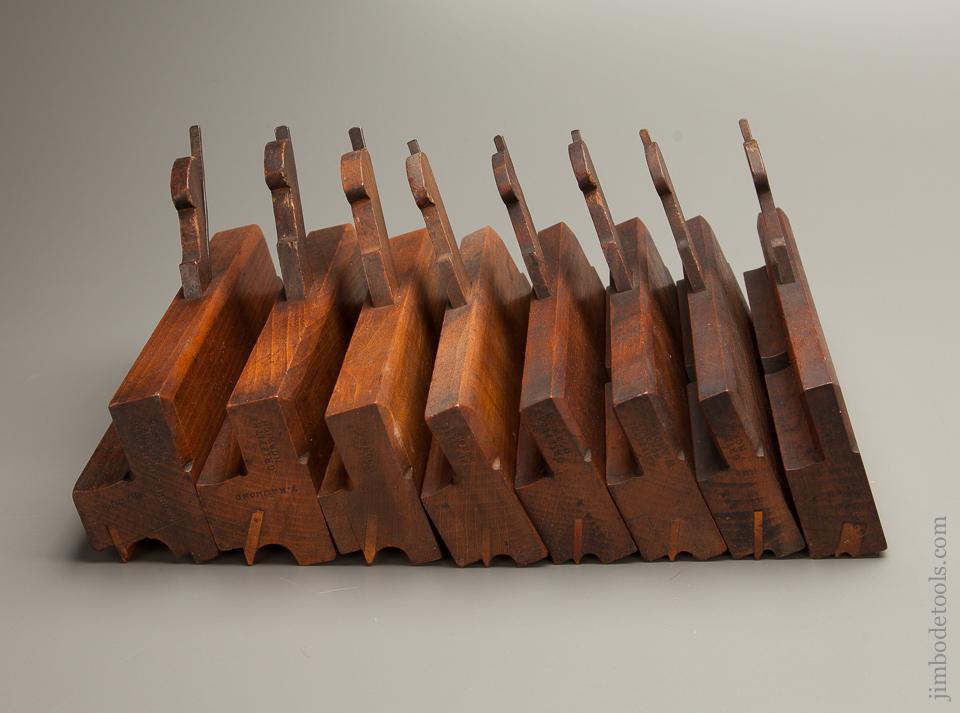 Set of Eight GRIFFITHS NORWICH Side Bead Moulding Planes circa 1803-1958 - 77005