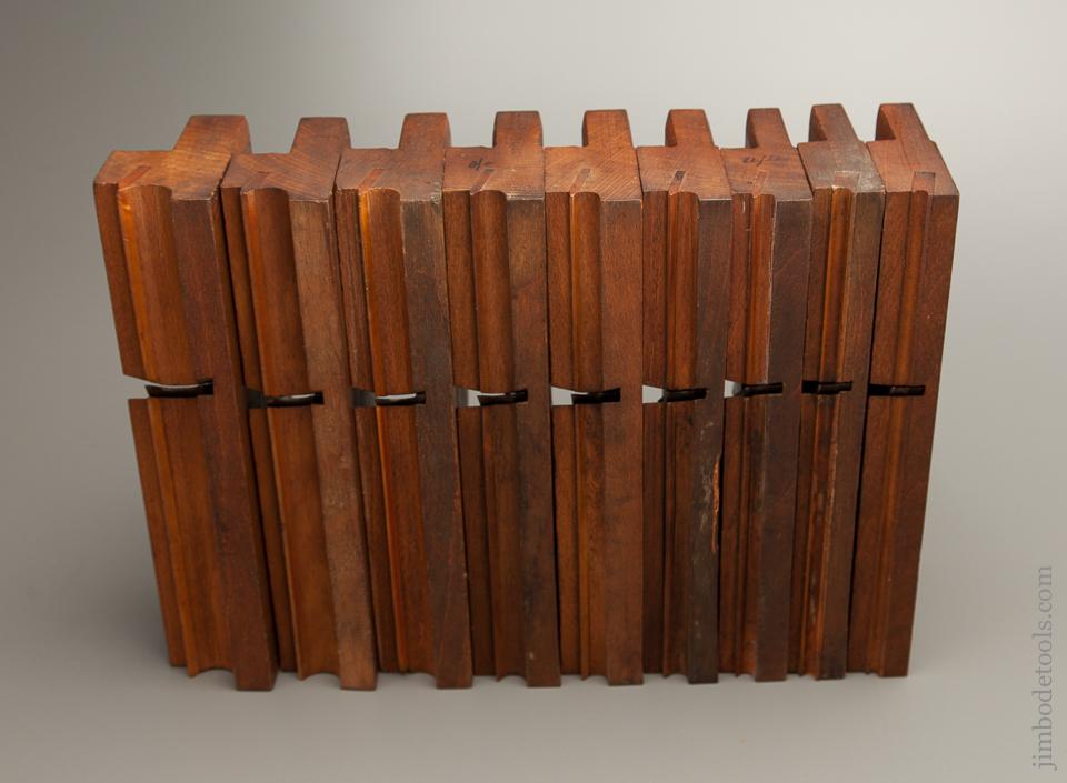 Set of Nine MOSELEY & SON Side Bead Moulding Planes circa 1862-80 54-55 BROAD ST BLOOMSBURY - 77021
