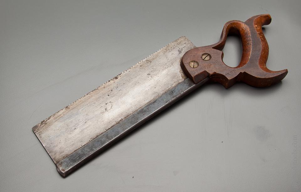 15 point 10 inch Crosscut HENRY DISSTON & SONS PHILADA Back Saw with circa 1896-1917 Medallion - 77070R