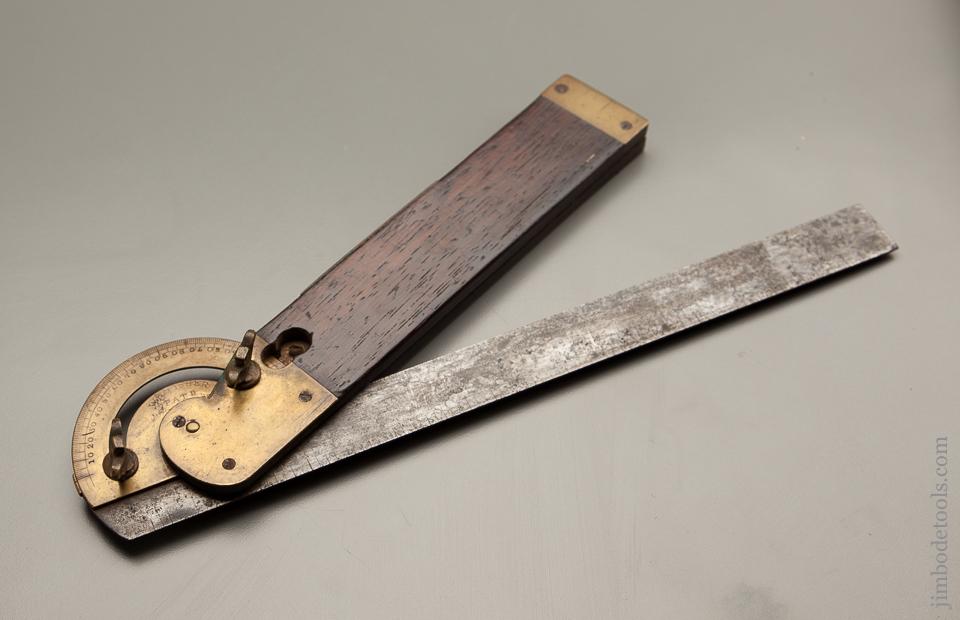 Fine 12 inch FISHER June 23, 1868 Patent Rosewood and Brass Bevel - 92781R
