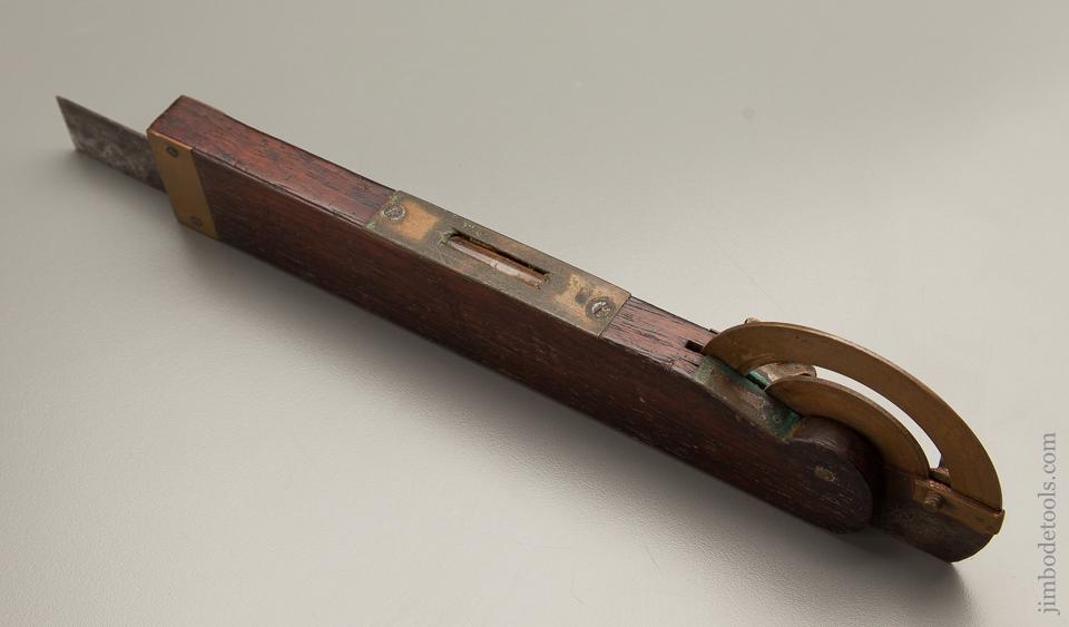 Fine 12 inch FISHER June 23, 1868 Patent Rosewood and Brass Bevel - 92781R