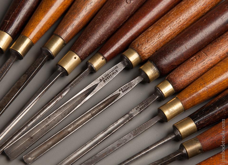 16 ADDIS Carving Chisels with FINE Exotic Hardwood Handles - 77179