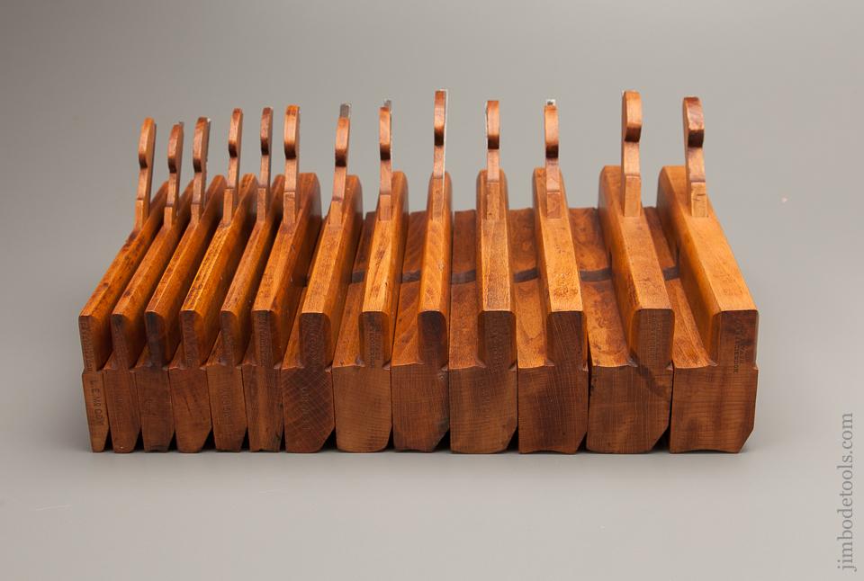 Great! Crisp Set of 13 MOCKRIDGE & FRANCIS Hollows & Rounds Molding Planes circa 1835-68 Newark, NJ - 77219