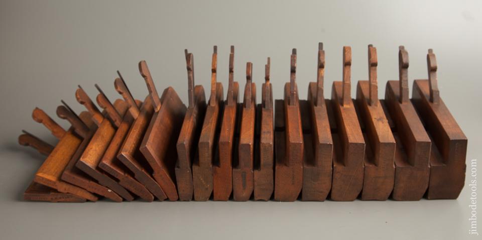 Complete Set of 18 GRIFFITHS NORWICH Hollows & Rounds Moulding Planes circa 1803-1958 EVENS - 77346