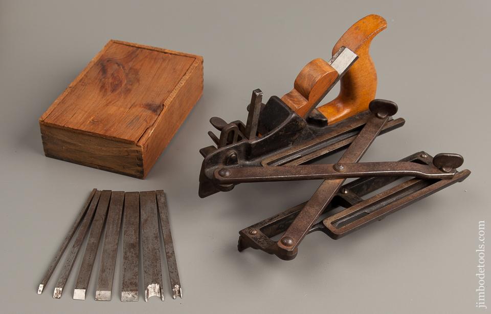 Marvelous! MORRIS Patent Plow Plane with 10 Irons PERFECT - 77383R