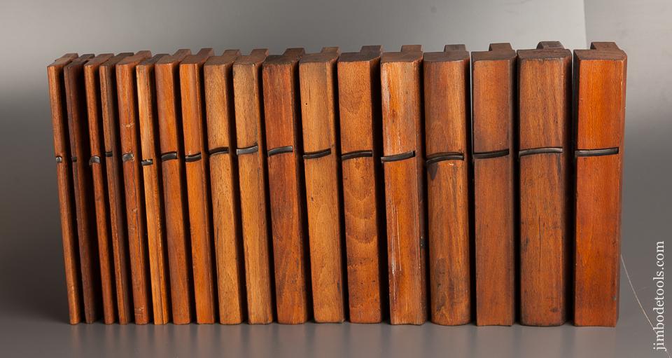 Complete Set of 18 GRIFFITHS NORWICH Hollows & Rounds Moulding Planes circa 1803-1958 EVENS - 77522