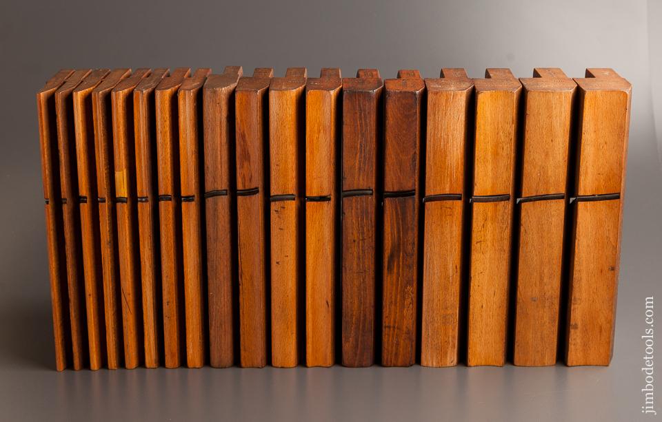 Complete Set of 18 GRIFFITHS NORWICH Hollows & Rounds Moulding Planes circa 1803-1958 EVENS - 77565