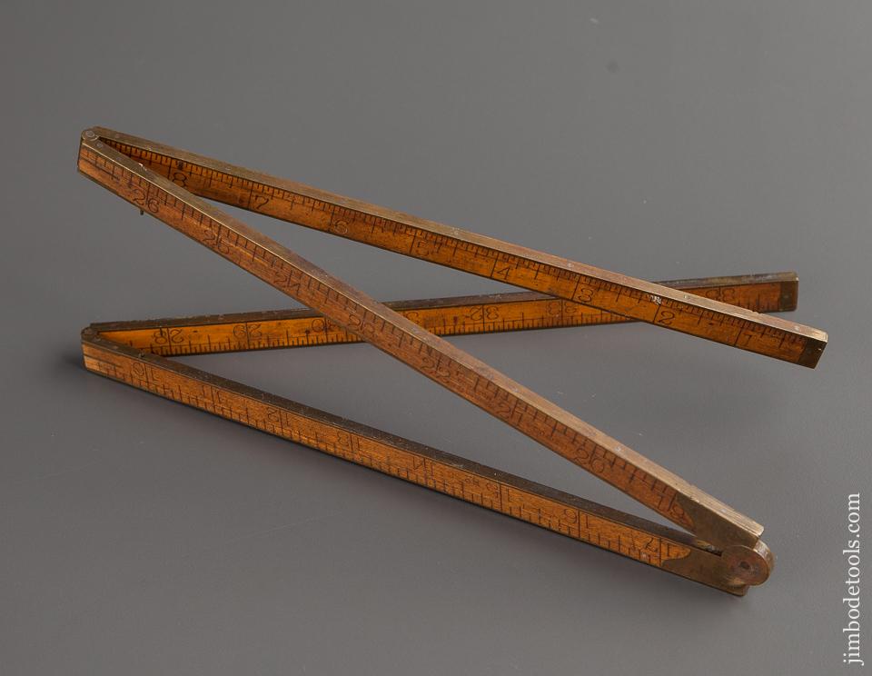 Three Foot Four Fold STANLEY No. 66 3/4 Boxwood and Brass Carpenter's Rule SWEETHEART - 77864R