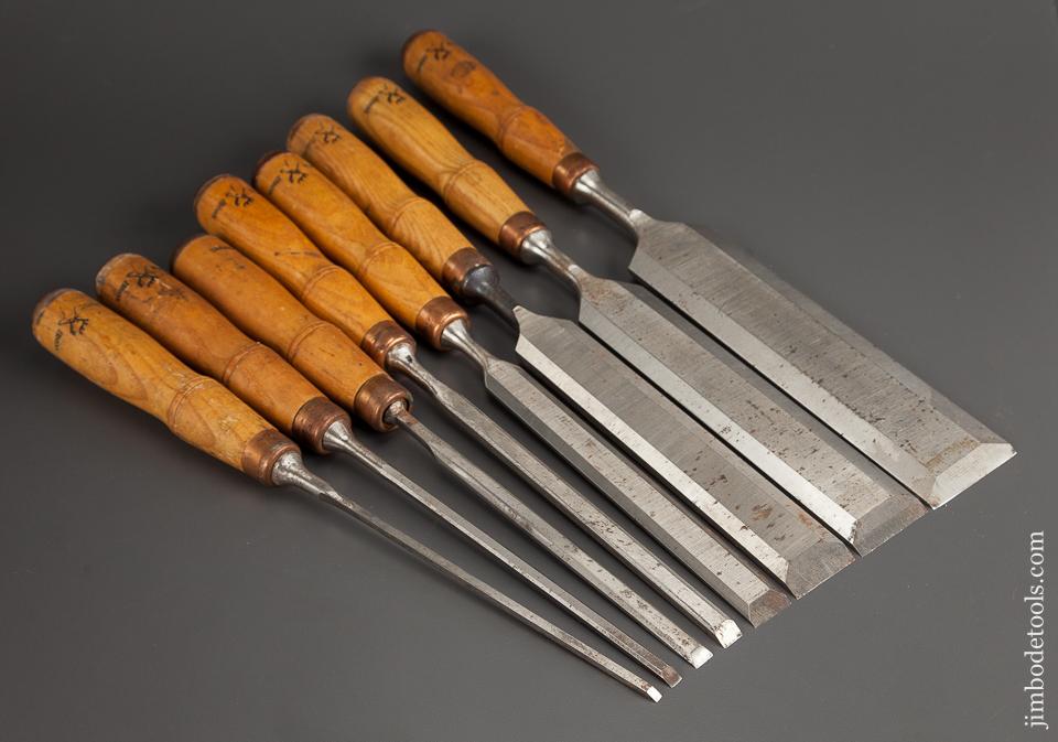 NEAR MINT Set of Eight BUCK BROS Tang Firming Chisels - 77942