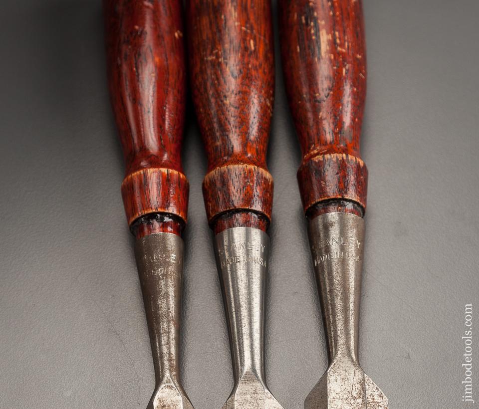 EXTRA FINE Set of Three STANLEY Socket Chisels NEAR MINT - 78038