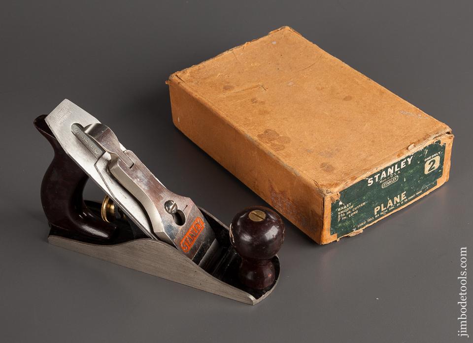 Beautiful STANLEY No. 2 Smooth Plane Type 2 circa 1932 in Original Box - 78043R