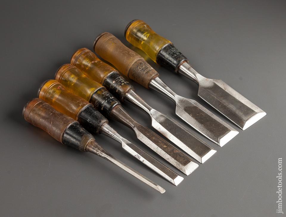 Set of Six STANLEY No. 60 Butt Chisels - 78065R
