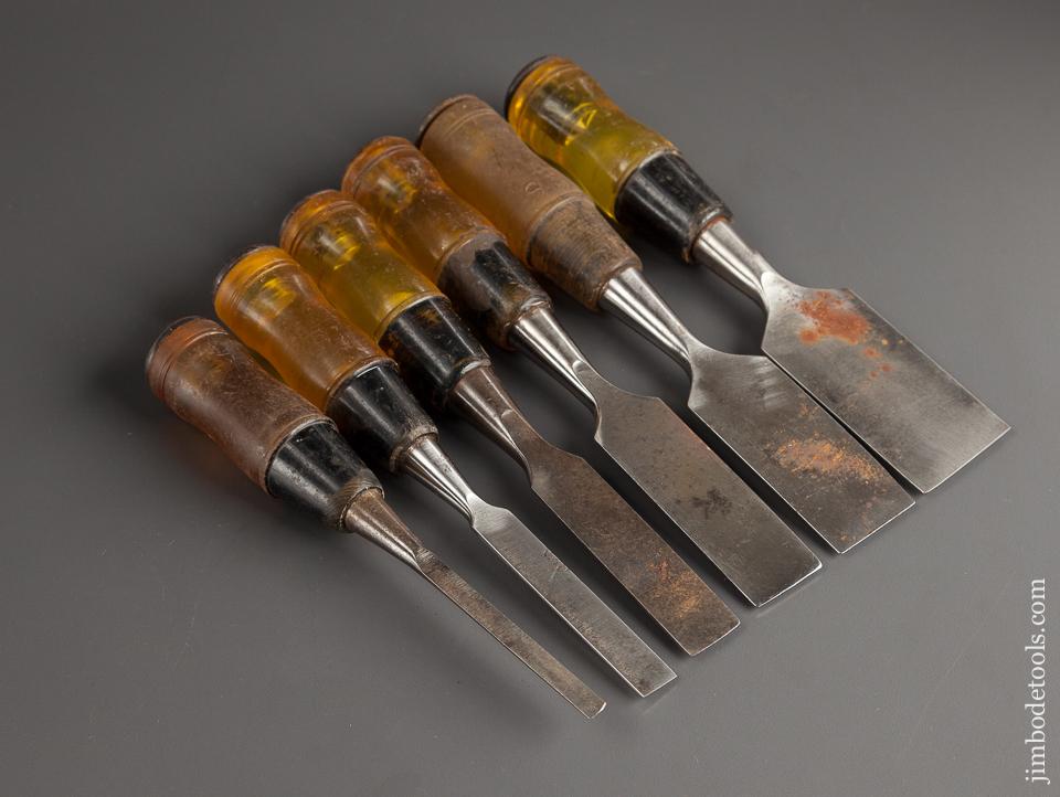 Set of Six STANLEY No. 60 Butt Chisels - 78065R