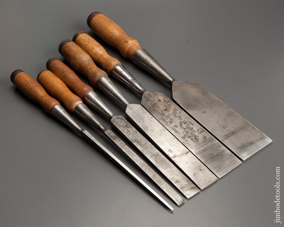 Good User Set of Six WITHERBY Bevel Edge Firmer Chisels - 78429
