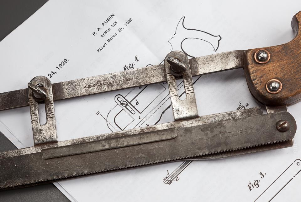 Rare! AUBIN's Patent March 29, 1928 Finger Joint Tenon Saw - 78461