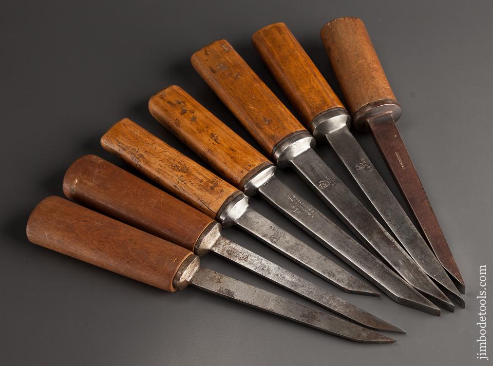 Great Working Set of Seven SORBY Pig Sticker Mortise Chisels - 78481