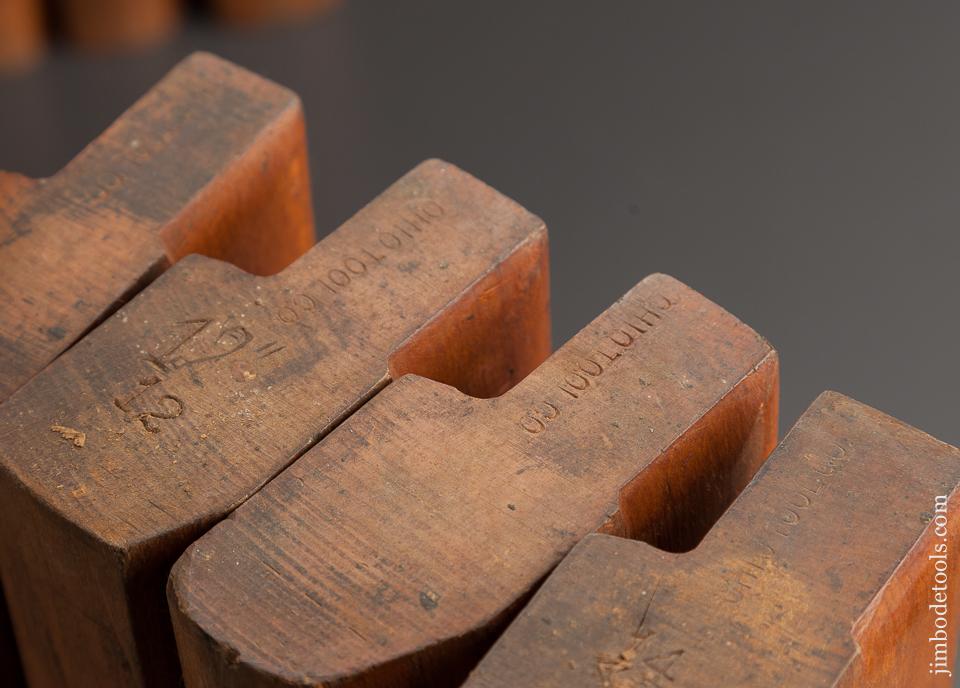 Unusual Set of 15 Hollows & Rounds Molding Planes by OHIO TOOL CO circa 1851-1913 - 78588