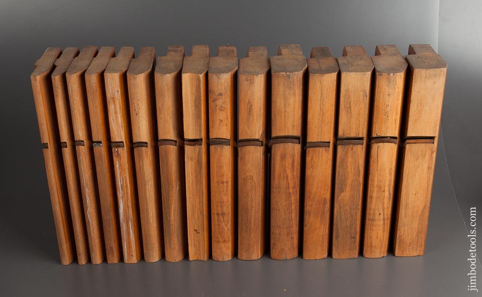 Unusual Set of 15 Hollows & Rounds Molding Planes by OHIO TOOL CO circa 1851-1913 - 78588