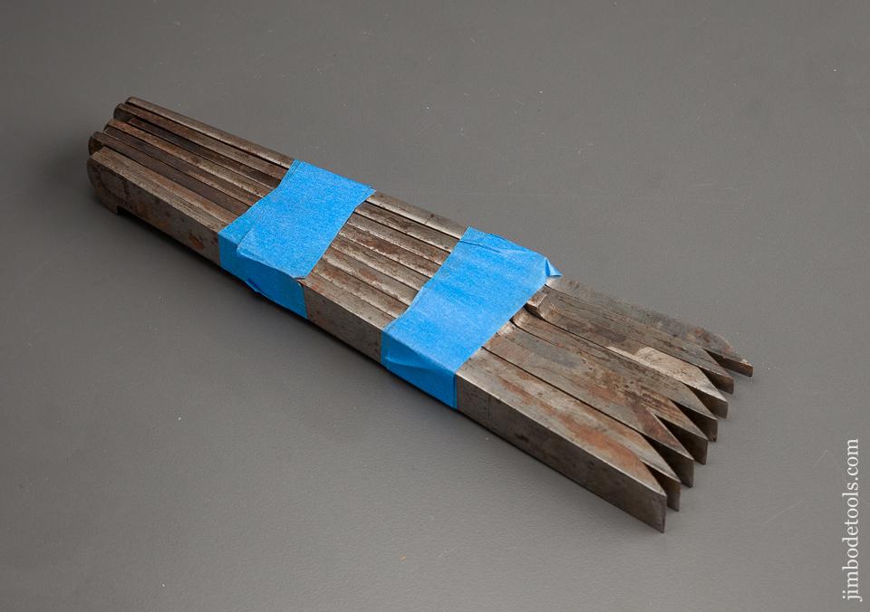 Graduated Set of Eight SANDUSKY TOOL CO Plow Plough Plane Irons - 78600U