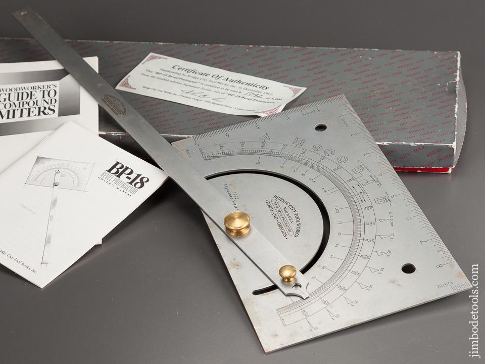BRIDGE CITY TOOL WORKS BP-18 Bevel Protractor in Original Box - 78709