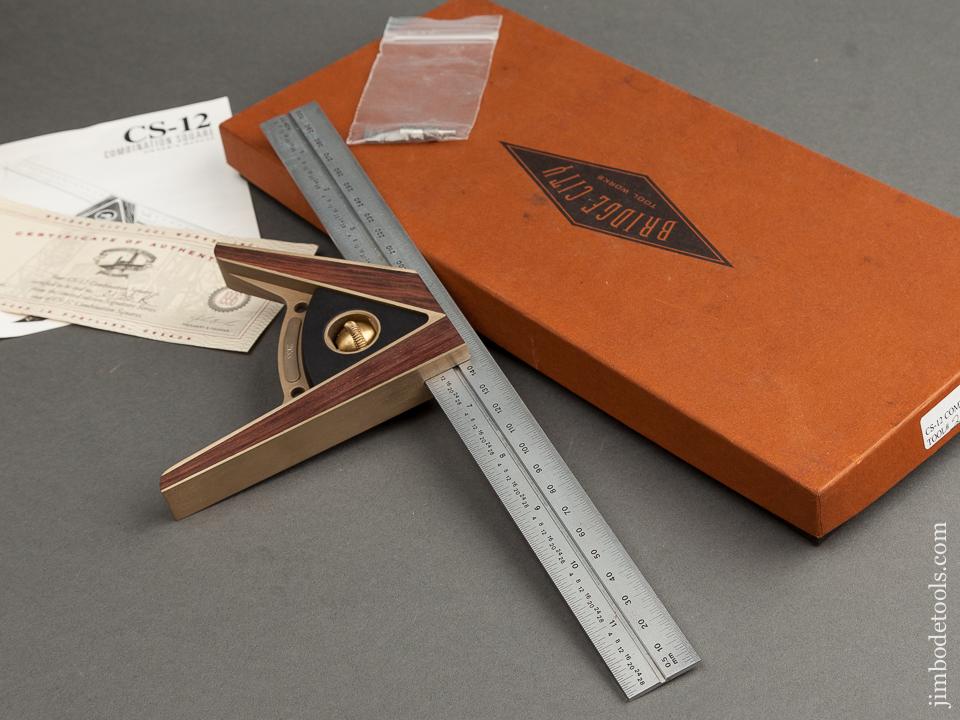 1996 BRIDGE CITY TOOL WORKS CS-12 Combination Square MINT in Original Box - 78727