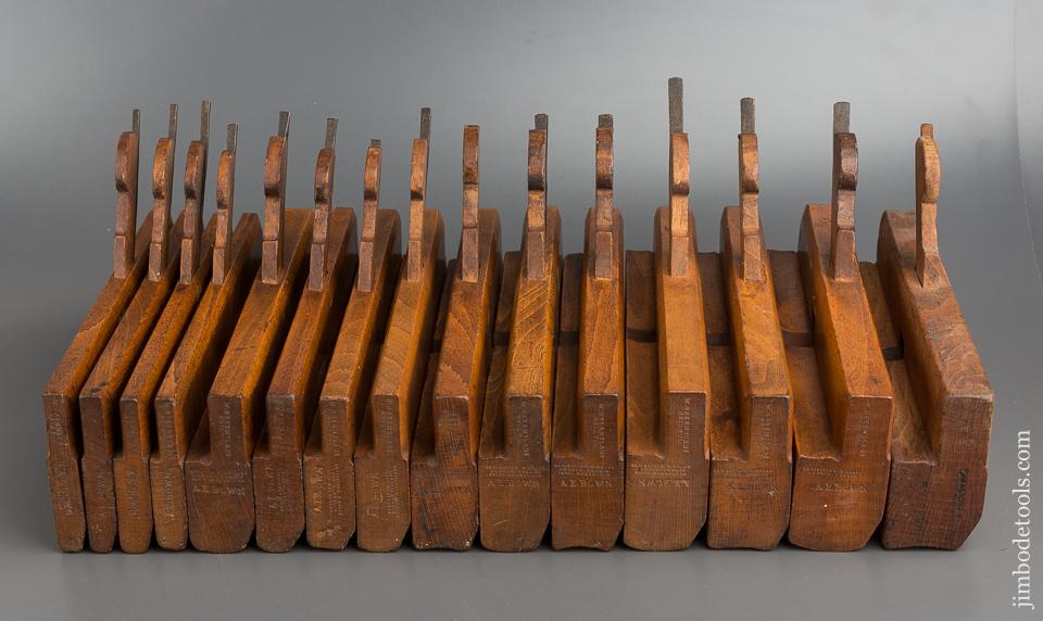 Great User Set! Of 15 GREENSLADE BRISTOL circa 1828-1937 Hollows & Rounds Moulding Planes SKEWED - 78769