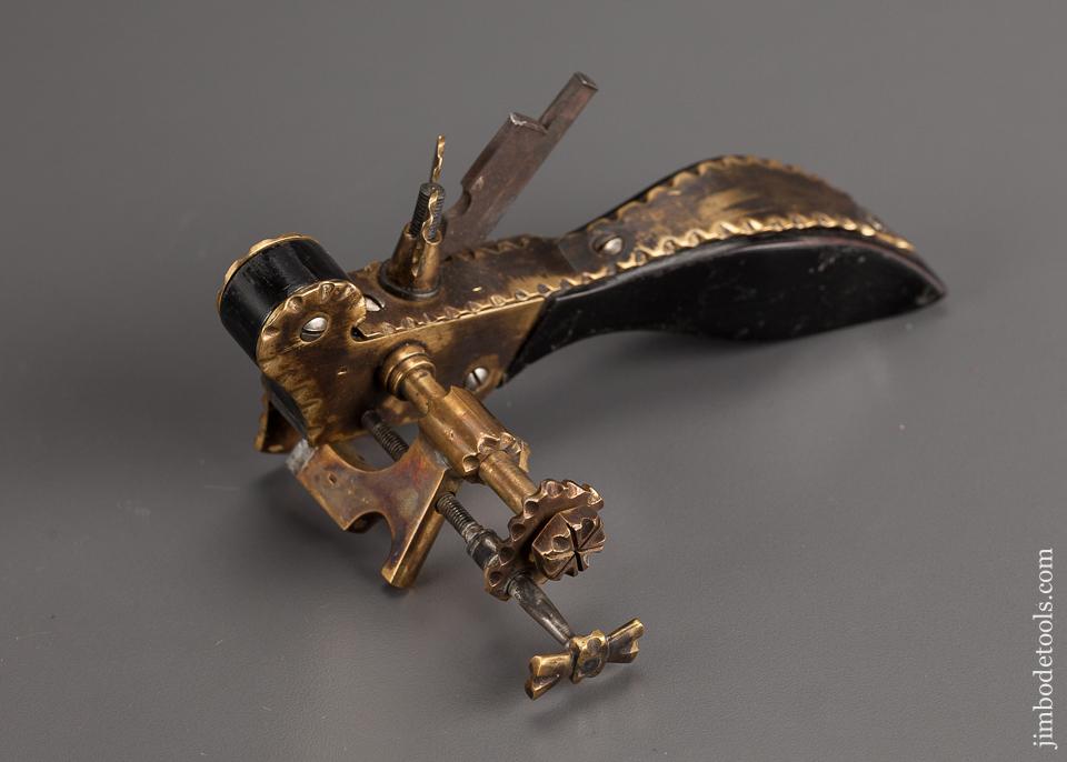 Phenomenal! Ebony and Brass Carriage Maker's Plow Plane - 78922R