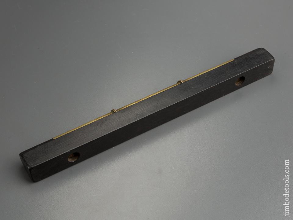 10 1/2 inch MATHIESON No. 18C Ebony and Brass Eclipse Level - 78923R