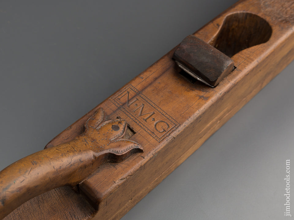 AMAZING Carved and Dated 32 inch Jointer Plane Dated 1808 WOW! - 78986RU