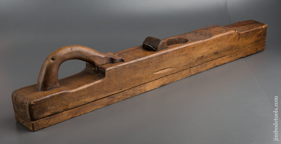 AMAZING Carved and Dated 32 inch Jointer Plane Dated 1808 WOW! - 78986RU